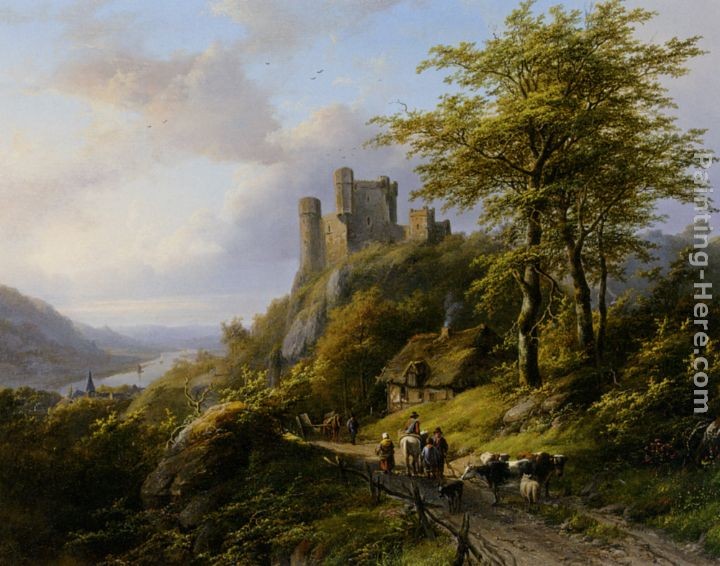 Johann Bernard Klombeck Figures near a Ruin in a Landscape